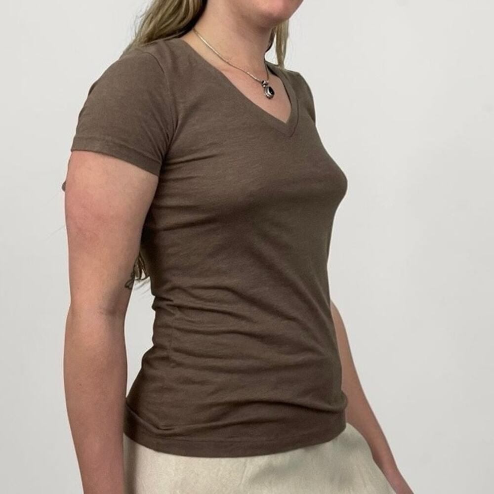 Mossimo Supply Co Brown V-Neck Short Sleeve Top - Picture 3 of 8